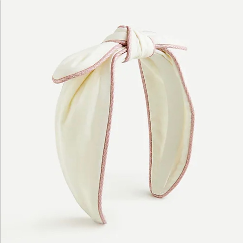 Girls' bow headband with piping